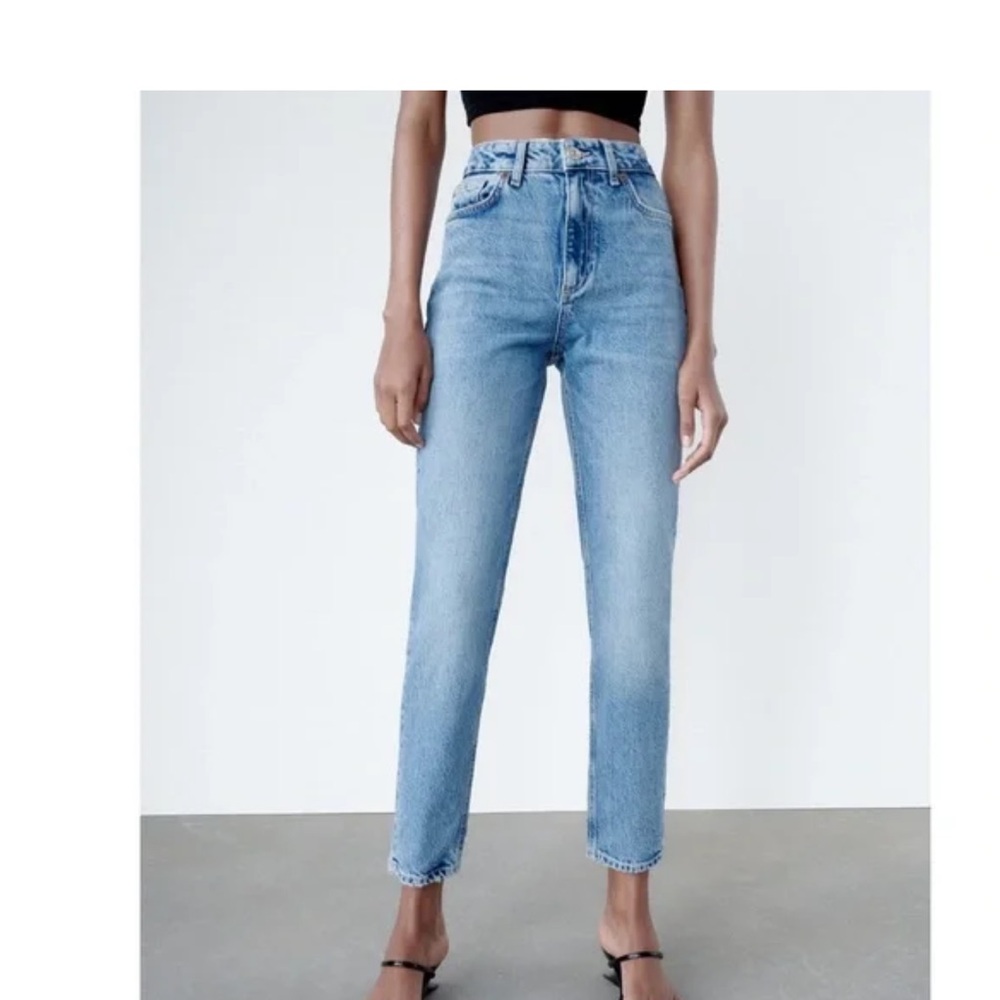 Zara High Rise Light Blue Jeans